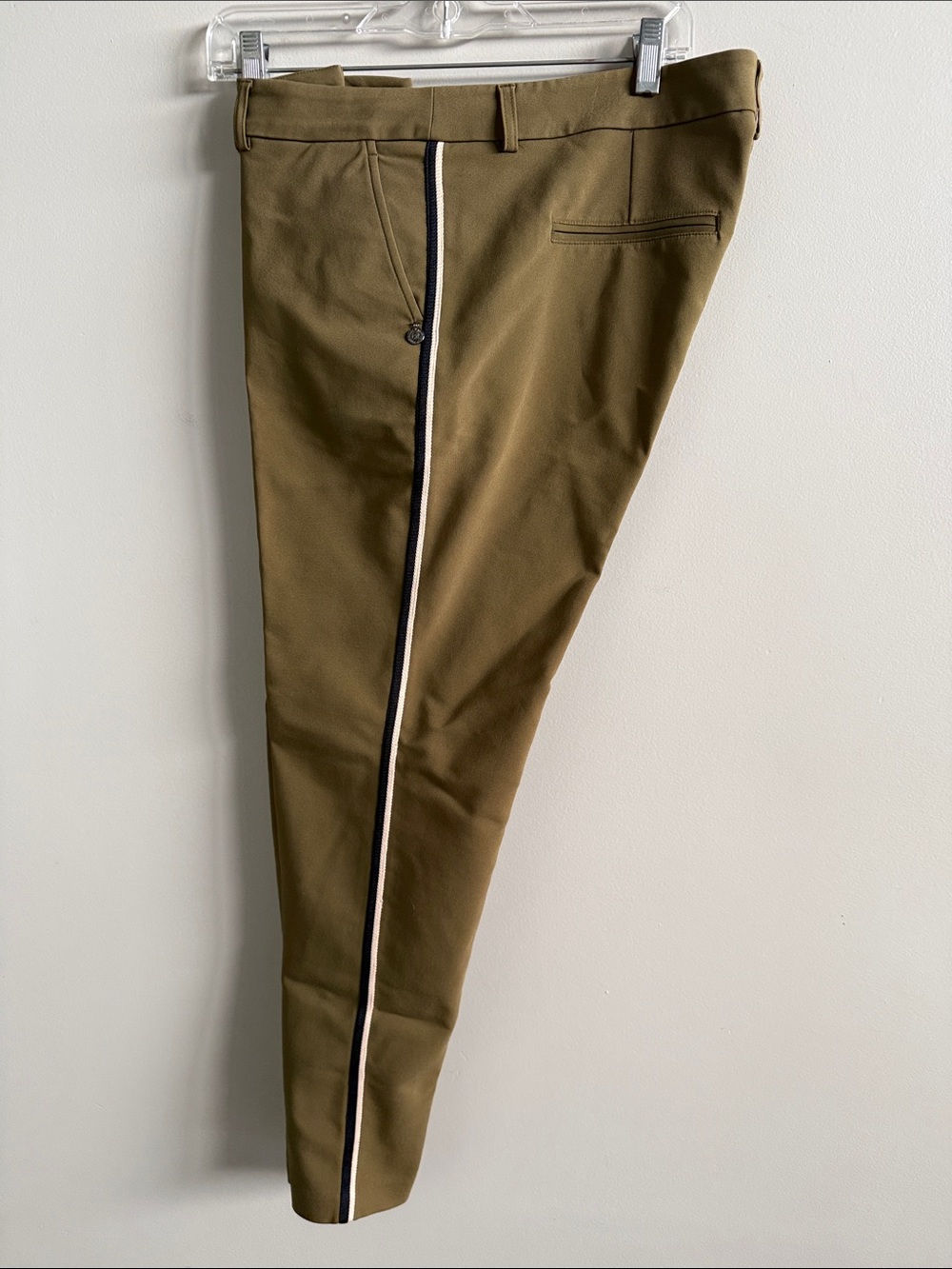 Scotch & Soda Olive Green Tapered Track-Stripe Ankle Pant Size XL - Picture 5 of 11